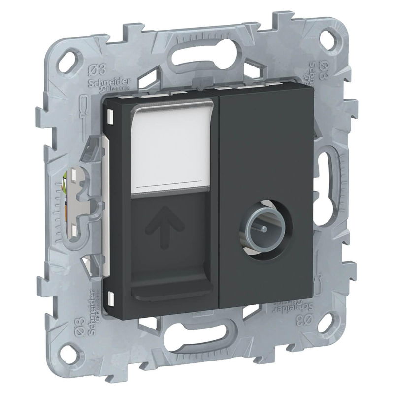 Розетка TV одиночная + RJ45 Schneider Electric Unica New NU547054 в Санкт-Петербурге