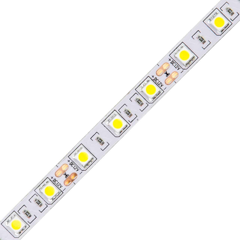 Светодиодная лента Volpe 14,4W/m 60LED/m 5050SMD теплый белый 5M ULS-Q221 5050-60LED/m-10mm-IP20-DC12V-14,4W/m-5M-3000K UL-00004353 в Санкт-Петербурге