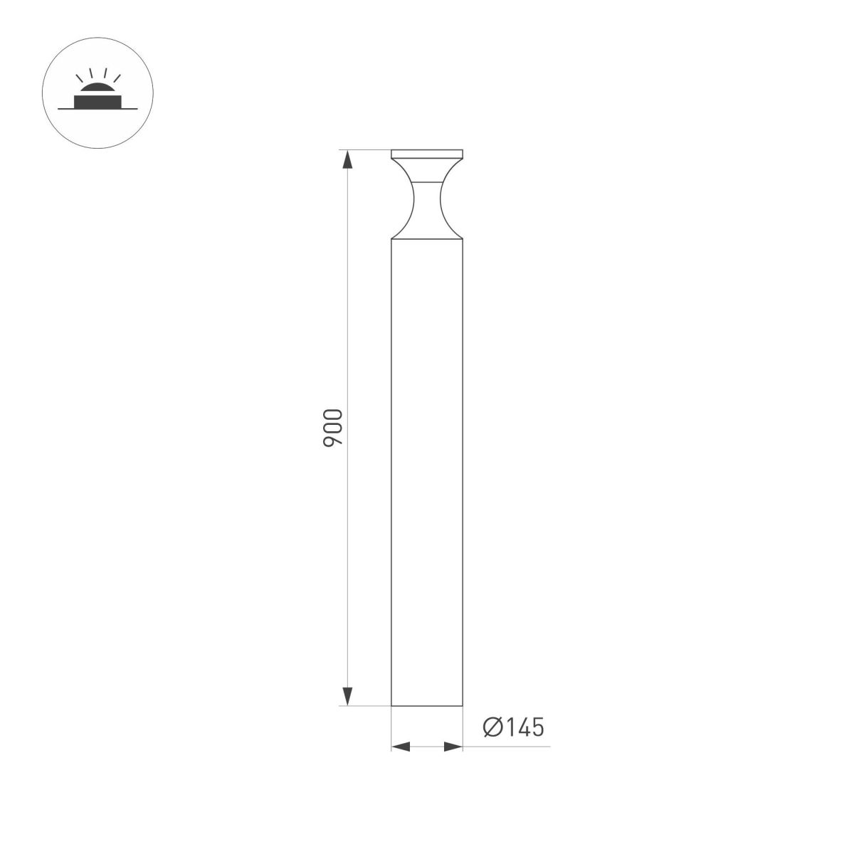 Ландшафтный светильник Arlight LGD-LONDARI-BOLL-H900-12W Warm3000 (BK, 125 deg, 230V) 050726 в Санкт-Петербурге