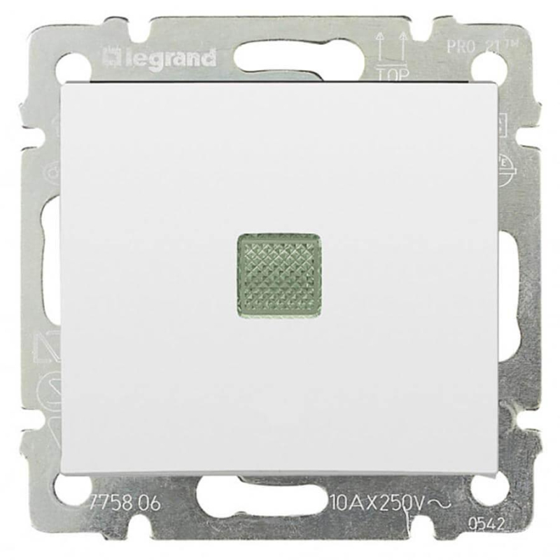 Переключатель одноклавишный на 2 направления Legrand Valena 10A 250V с подсветкой белый 774426 в Санкт-Петербурге
