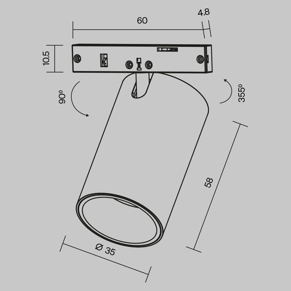 Трековый магнитный светильник Maytoni Focus Led TR187-1-5W2.7K-M-BW в Санкт-Петербурге
