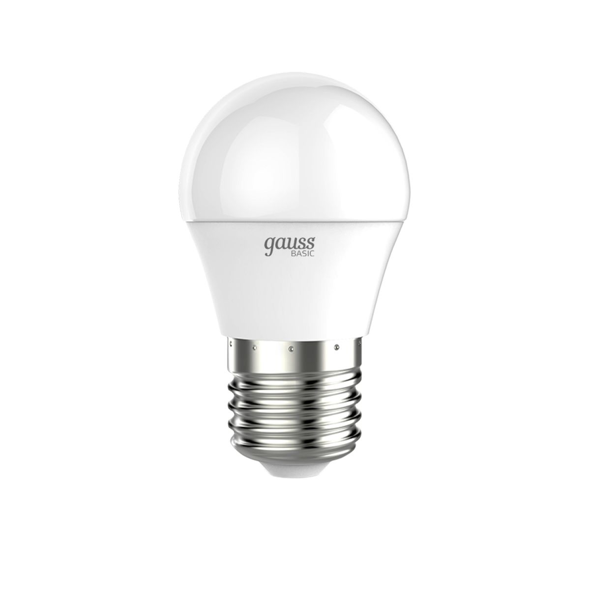 Лампа светодиодная Gauss Basic E27 5,5W 3000K шар белый 30532162 в Санкт-Петербурге
