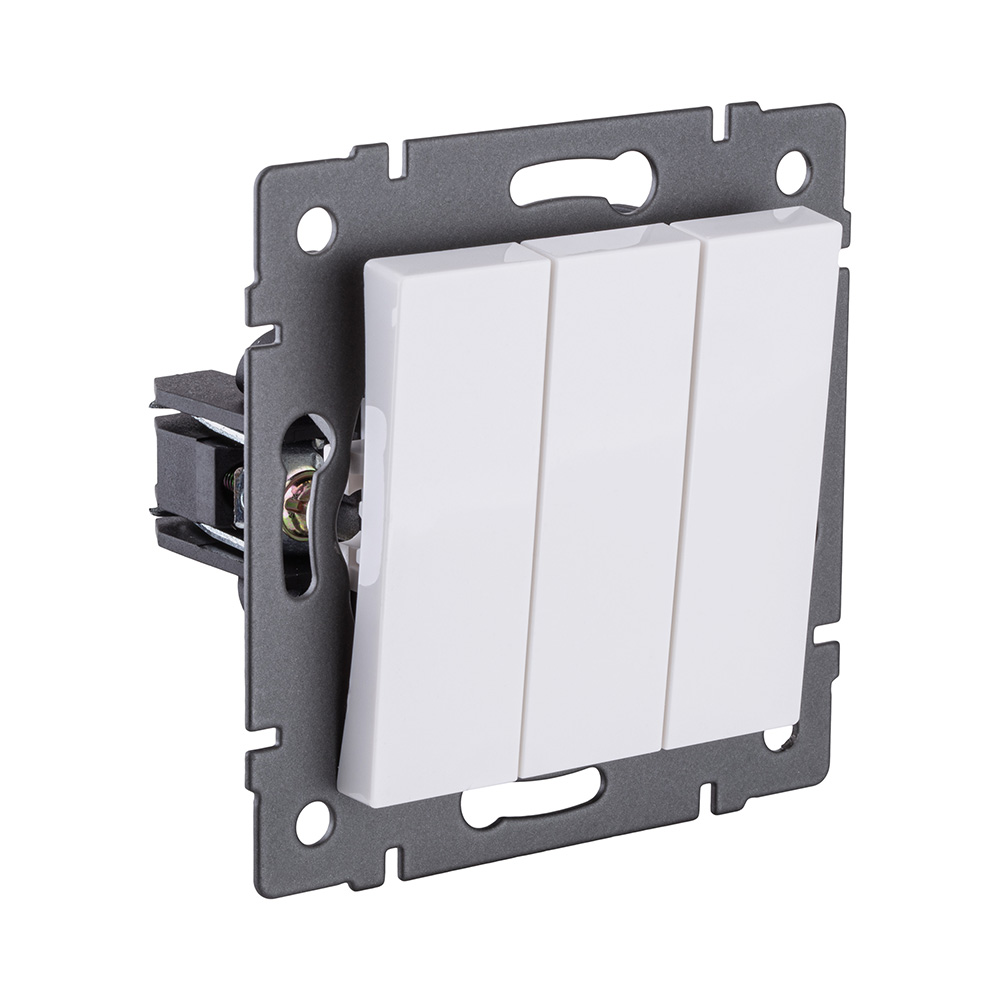 Выключатель 3-клавишный 10А/250В, белый Kollinger REA-S-012WH для Aspekt, Eleganz, Reflex в #REGION_NAME_DECLINE_PP#