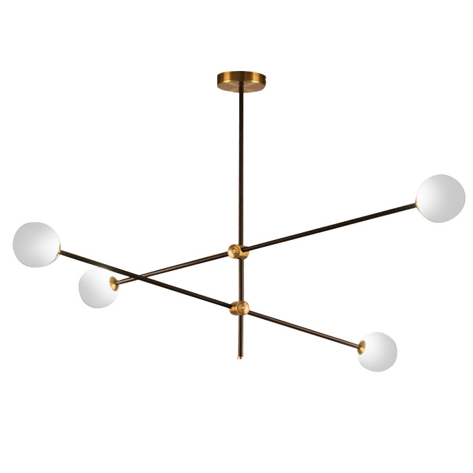 Люстра на штанге Delight Collection Bistro Globe 9389P/4 black/gold в Санкт-Петербурге