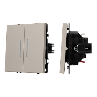 Механизм звонкового выключателя двухклавишный Arlight LED SWT-NOBE-MKR2-SFPL-L-CA (230V, 10A) (Кашемир) 061787(1) в Санкт-Петербурге