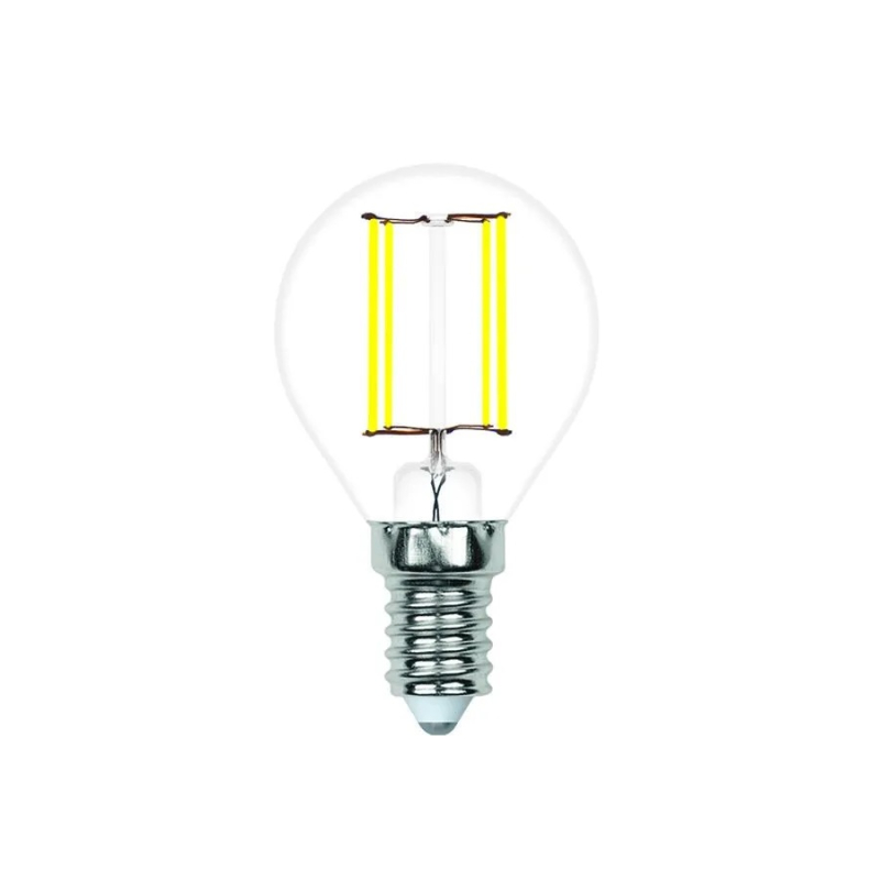 Лампа светодиодная филаментная Volpe E14 4W 4000K прозрачная LED-G45-4W/4000K/E14/CL/SLF UL-00008313 в Санкт-Петербурге