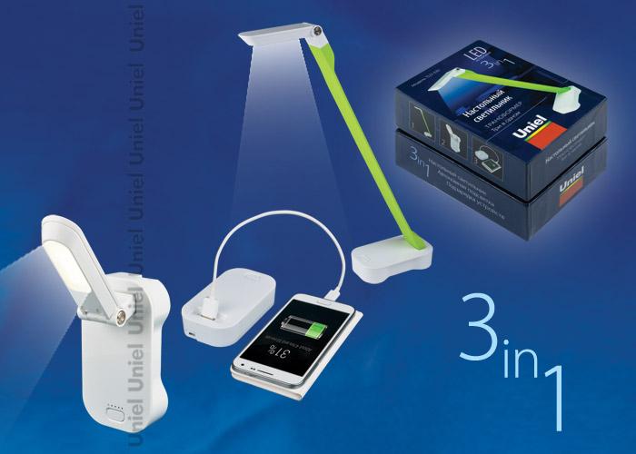 Настольная лампа (UL-00000794) Uniel TLD-530 Green-White/LED/200Lm/6400K/PB в Санкт-Петербурге