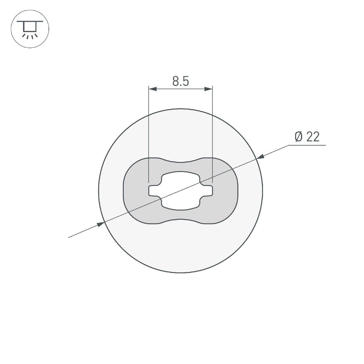 Силиконовый профиль Arlight WPH-FLEX-D22-360deg-S8-5m WHITE 045847 в Санкт-Петербурге