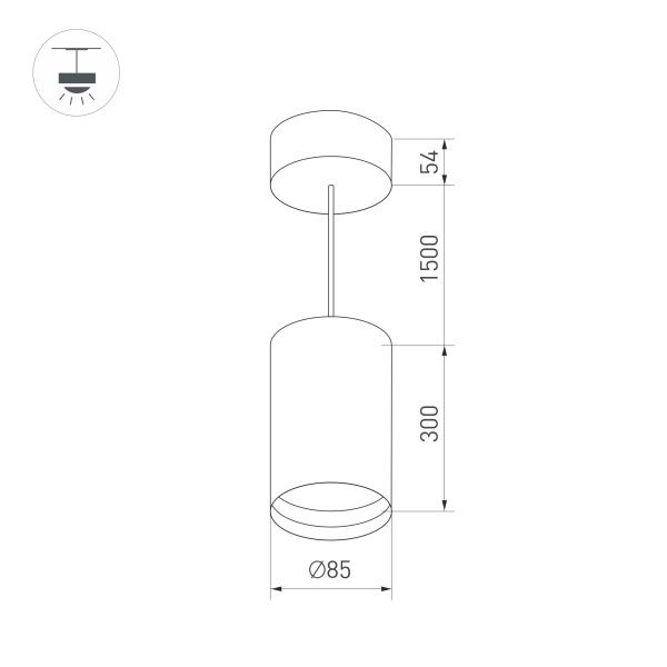 Корпус подвесного светильника Arlight SP-Polo-Hang-Long300-R85 024237(1) в Санкт-Петербурге