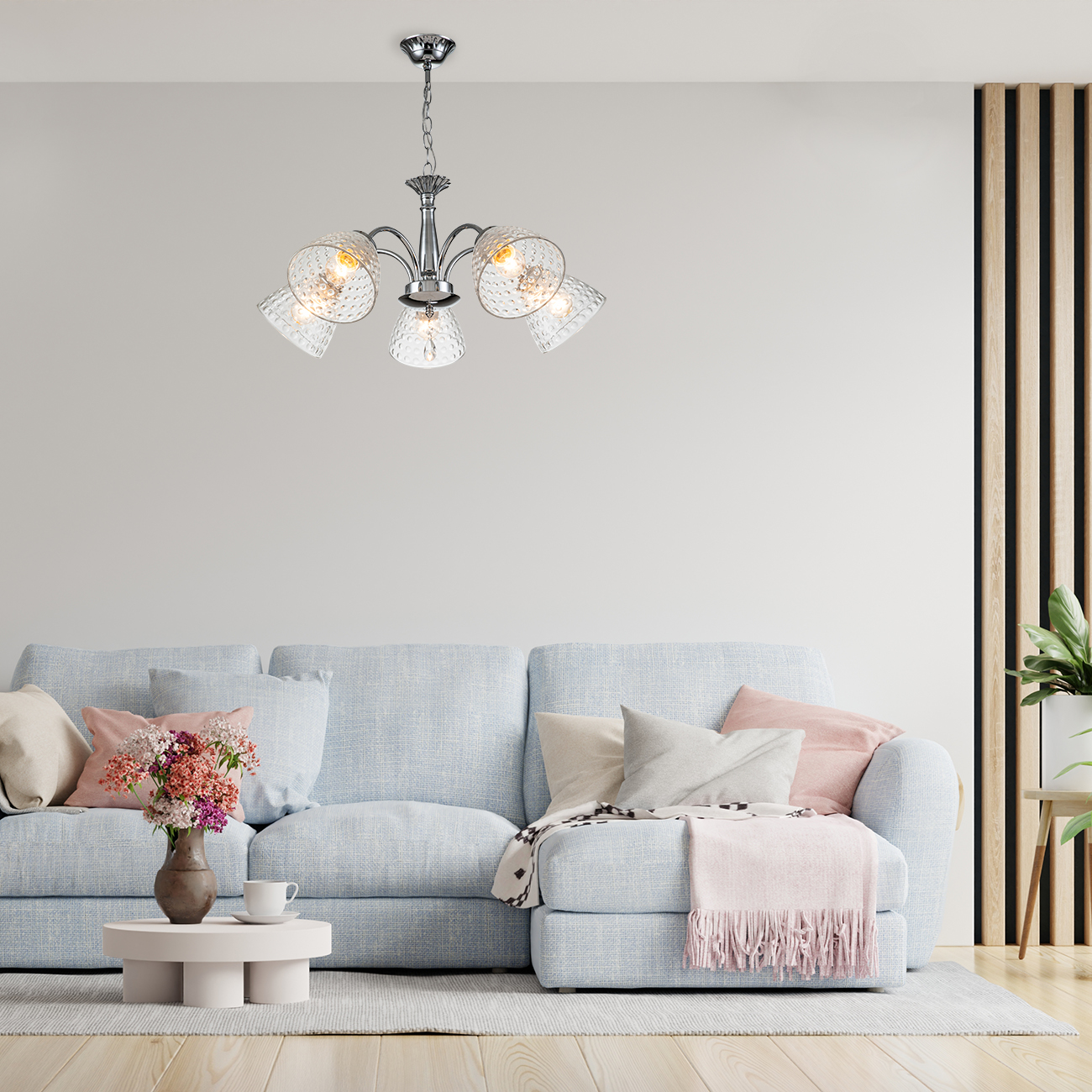 Подвесная люстра Escada Freesia 658/5PL Chrome в #REGION_NAME_DECLINE_PP#