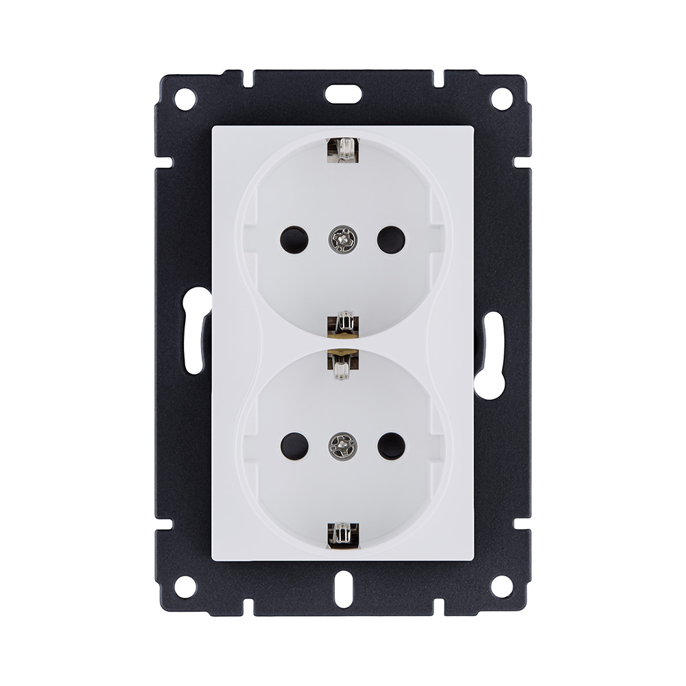 Розетка штепсельная SCHUKO двойная 16A/250 В, белый матовый Kollinger REA-032WM для Aspekt, Eleganz, Reflex в #REGION_NAME_DECLINE_PP#
