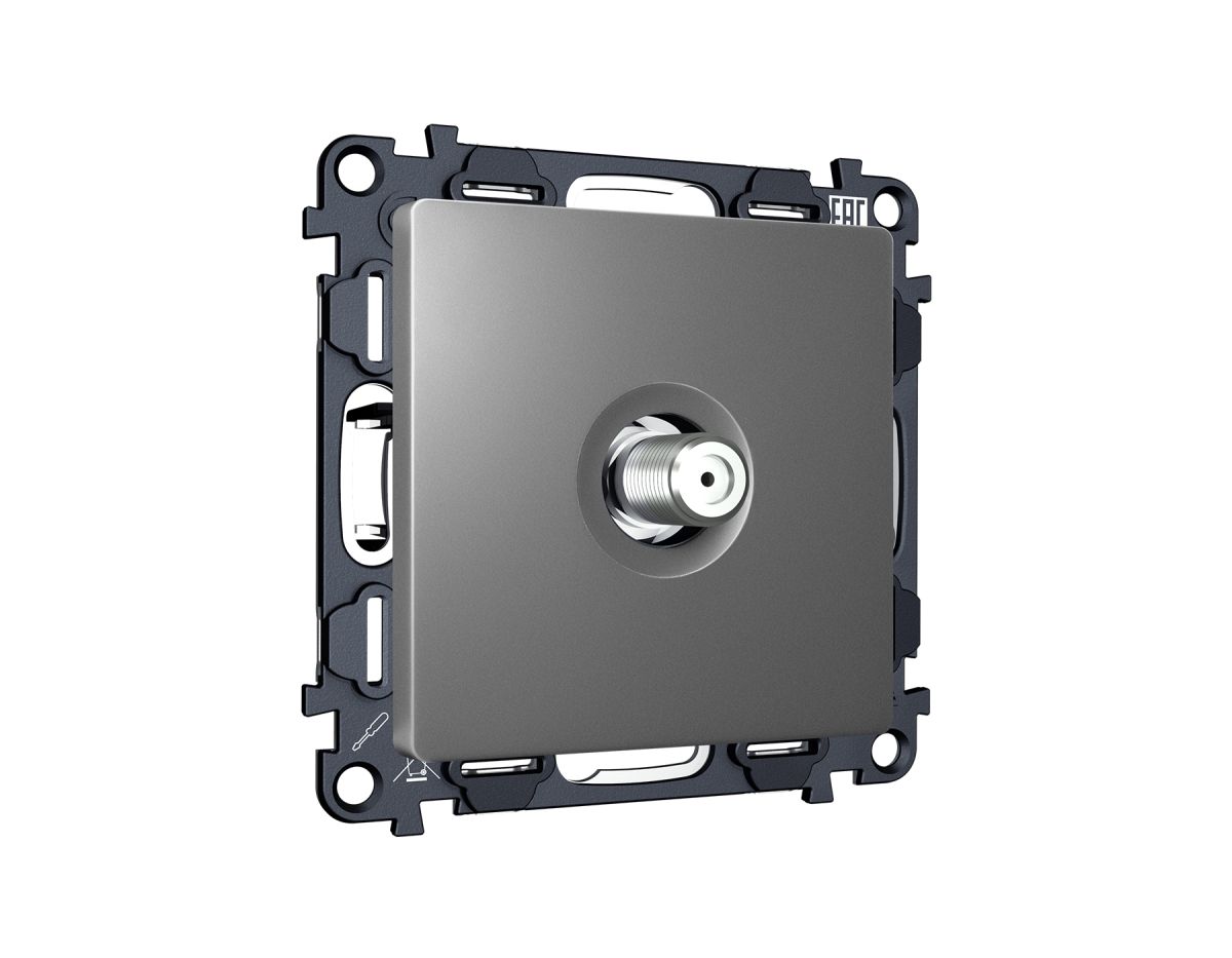 Комплект механизма TV розетки SAT 5-2400MHz 3.5dB Alfa Антрацит серый Quant Ambrella Volt MA663050 (AP6630, VM215) в #REGION_NAME_DECLINE_PP#