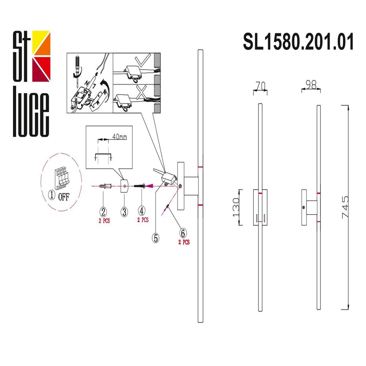 Настенный светильник ST Luce Ralio SL1580.201.01 в #REGION_NAME_DECLINE_PP#