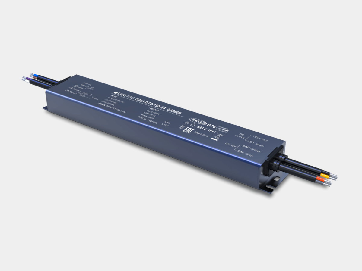 Диммируемый блок питания для светодиодных лент SWG Pro DALI DT6, 24 В, 150 Вт, IP67, DALI-DT6-150-24 00-00045869 в #REGION_NAME_DECLINE_PP#