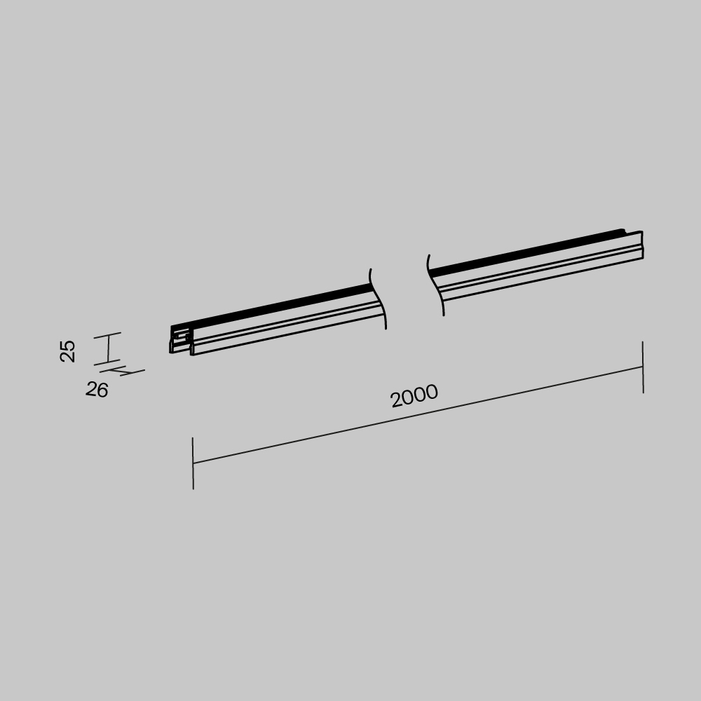 Профиль для уличной трековой системы Maytoni Elasity IP O-TR001-P-W2M в Санкт-Петербурге
