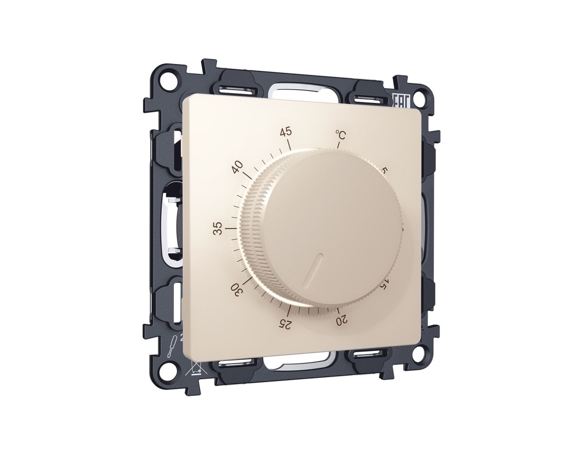 Комплект механизма терморегулятора с датчиком для теплого пола с подсветкой 16A-250V Alfa Бежевый матовый Quant Ambrella Volt MA325710 (AP3257, VM1381) в Санкт-Петербурге