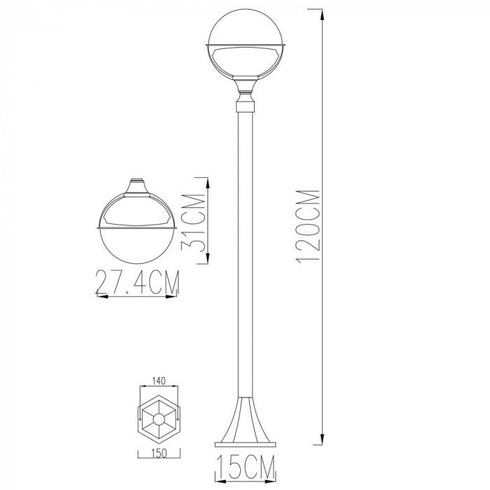 Уличный светильник Arte Lamp Monaco A1496PA-1WG в Санкт-Петербурге