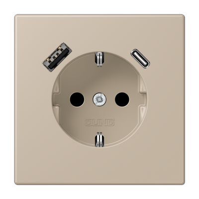 Розетка 2K+З USB Typ AC Jung LC1520-15CA243 в #REGION_NAME_DECLINE_PP#