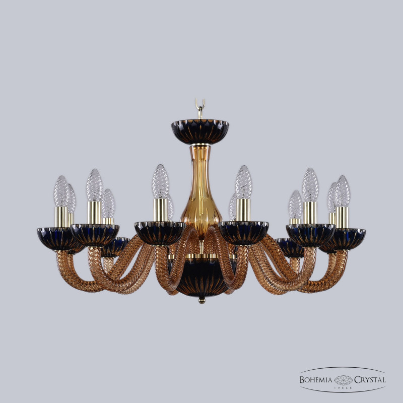 Подвесная люстра Bohemia Ivele Crystal 1308/12/240 G Am/Amber-Blue/H-1K в Санкт-Петербурге