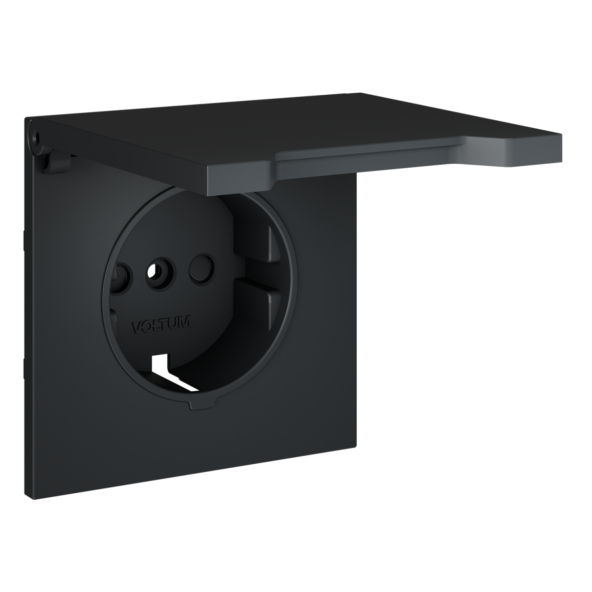 Накладка для розетки с заземлением, защитными шторками и крышкой Voltum S70 (графит) VLS000807 в #REGION_NAME_DECLINE_PP#