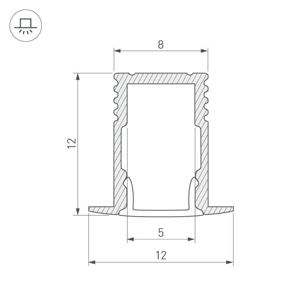 Профиль Arlight SL-MINI-8-H12-F12-2000 ANOD 023715 в Санкт-Петербурге