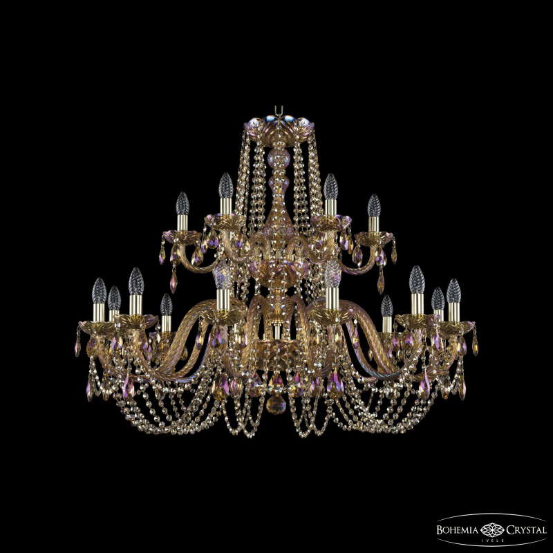Подвесная люстра Bohemia Ivele Crystal 1402/12+6/360/2d G M777 в Санкт-Петербурге