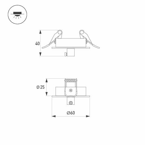 Чаша потолочная встраиваемая Arlight SPX-CANOPY-R60-C6.5 (BK) (Металл) 046019(1) в Санкт-Петербурге