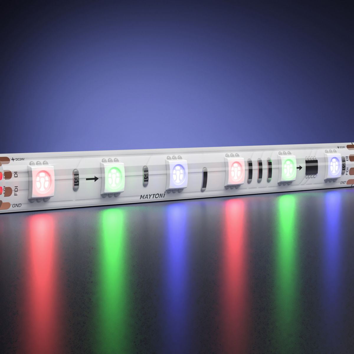Светодиодная лента Maytoni Led Strip 24В 5050 14,4Вт/м RGB 5м IP65 201247 в Санкт-Петербурге