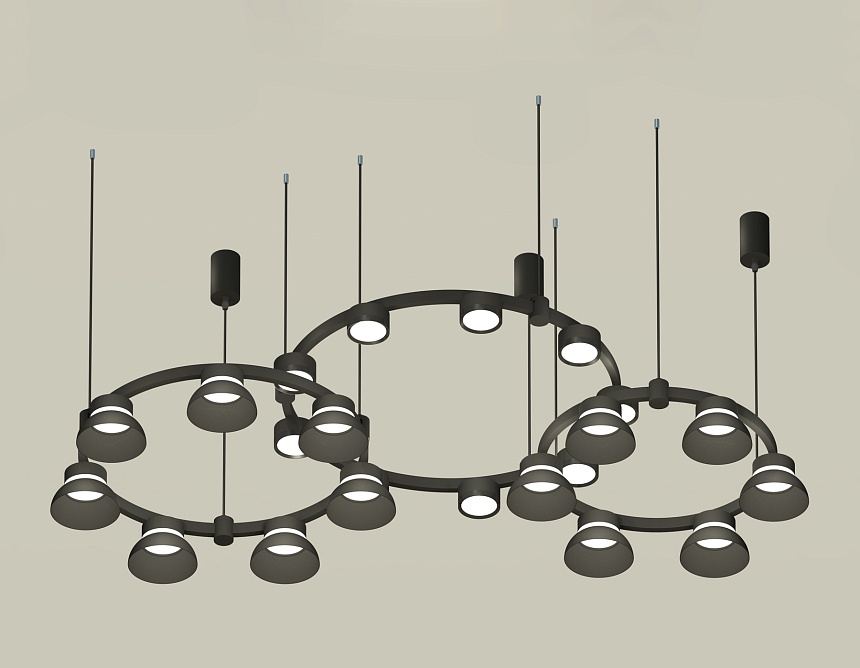 Комплект подвесного светильника Ambrella Light Techno Ring XR92092010 (A9209x3, C9242, C9238, C9232, N8141, N8113) в Санкт-Петербурге