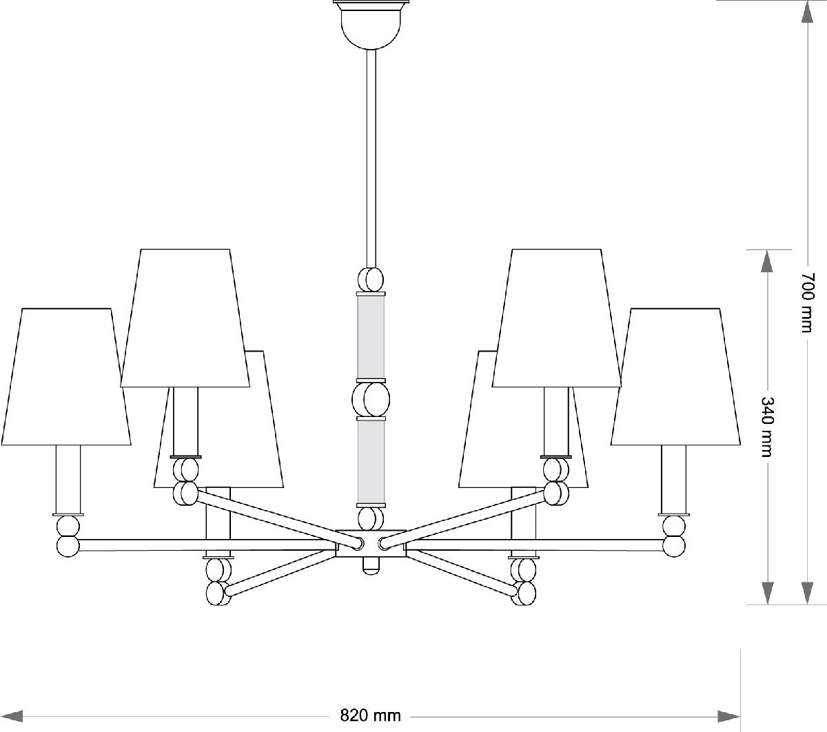 Люстра на штанге Kutek Tamara TAM-ZW-6(Z/A) в Санкт-Петербурге