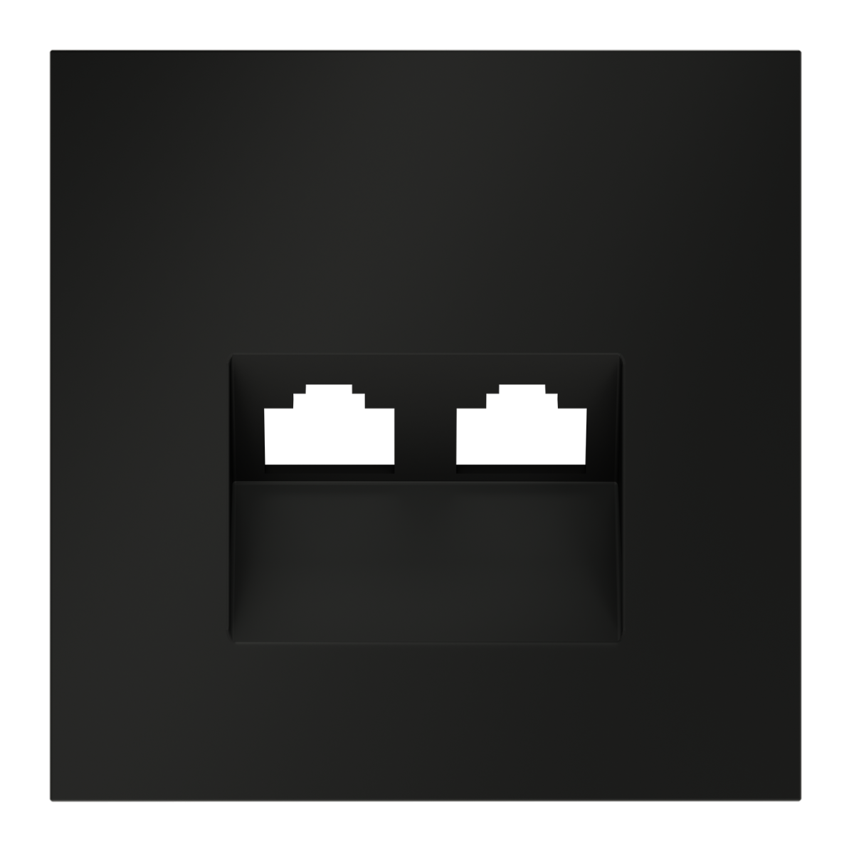 Накладка для розетки компьютерной двойной RJ45+RJ45 кат.6 Voltum S70 (черный матовый) VLS001408 в #REGION_NAME_DECLINE_PP#