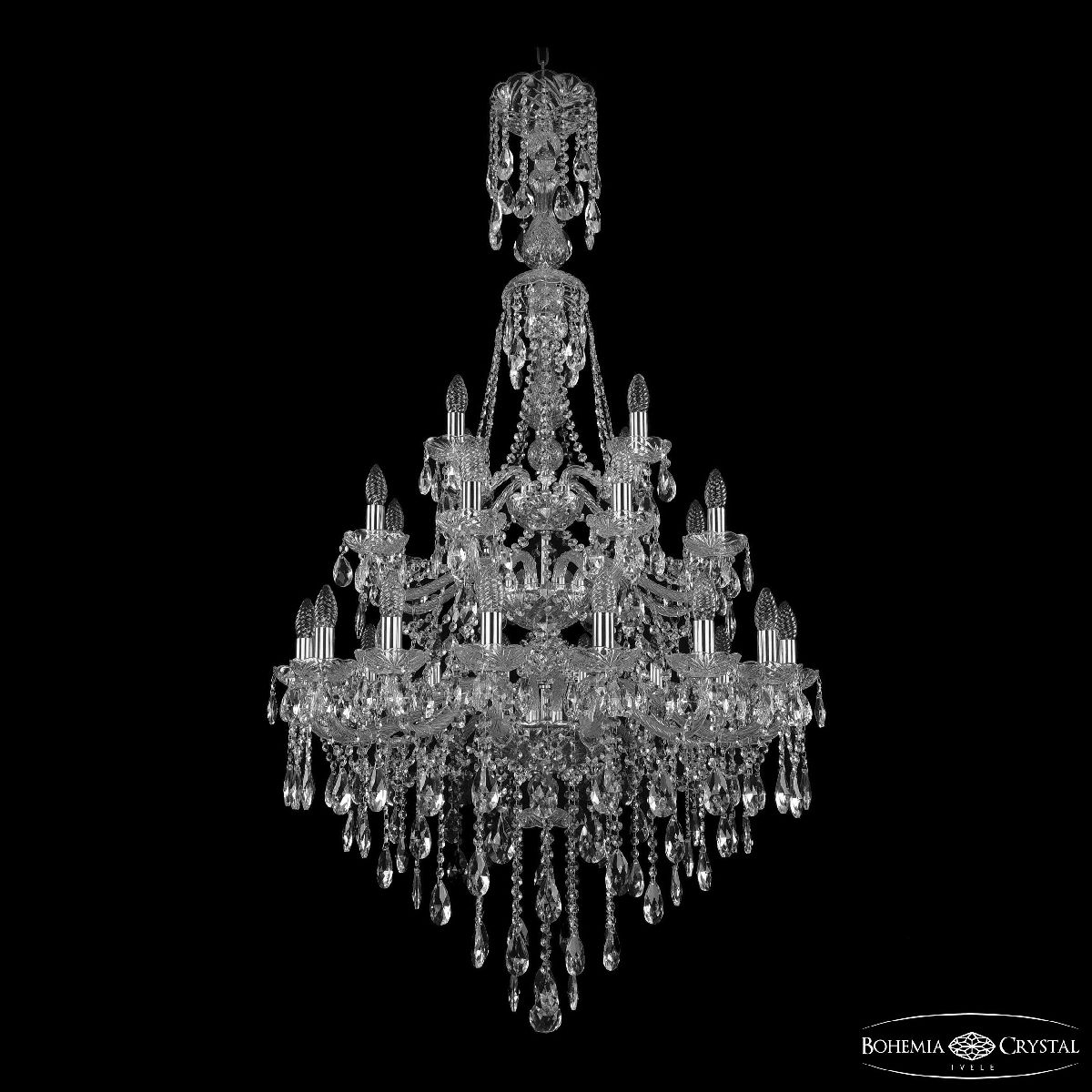 Подвесная люстра Bohemia Ivele Crystal 1415/16+8+4/300/XL-155/3d Ni в Санкт-Петербурге