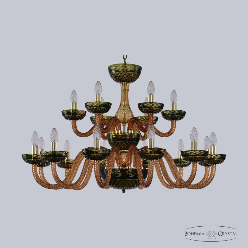 Подвесная люстра Bohemia Ivele Crystal 1308/12+6/360/2d G Am/Amber-Green/H-1J в Санкт-Петербурге