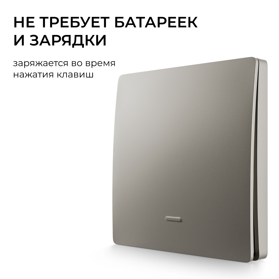 Выключатель кинетический 1кл., IP44, 2,4 ГГц, Smart, сер. Apeyron 04-78 в Санкт-Петербурге