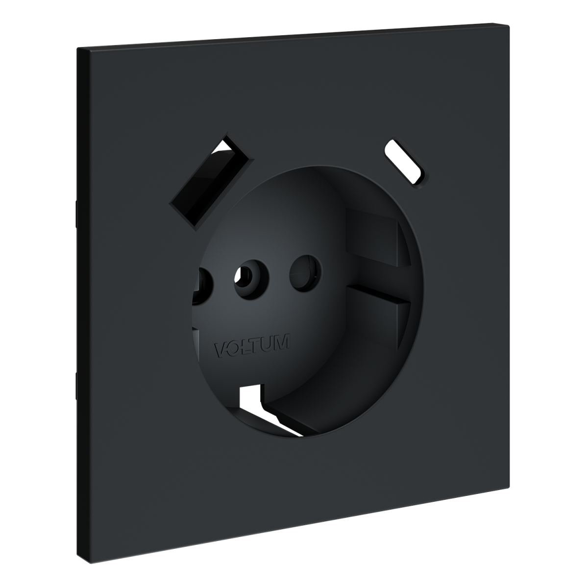 Накладка для розетки с заземлением и защитными шторками, с USB A+C Voltum S70 (графит) VLS001007 в #REGION_NAME_DECLINE_PP#