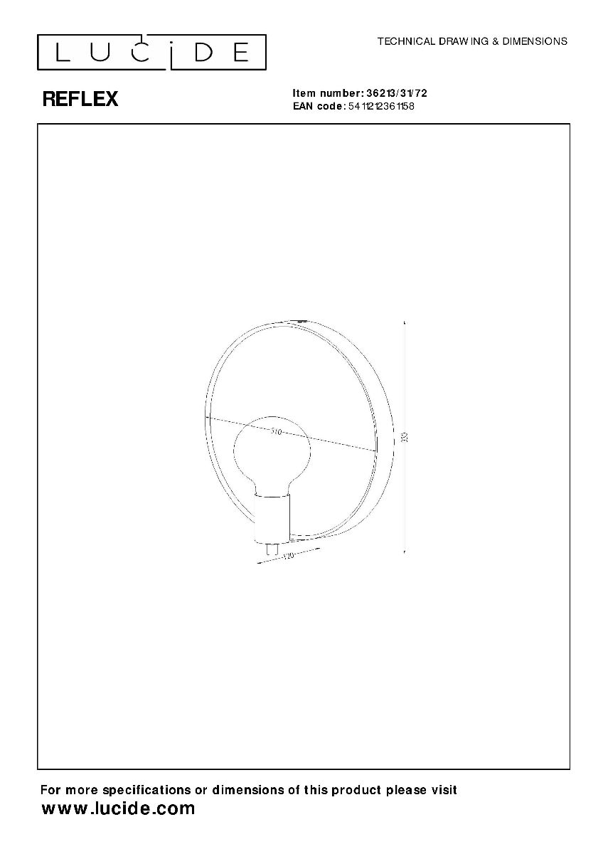 Зеркало с подсветкой Lucide Reflex 36213/31/72 в #REGION_NAME_DECLINE_PP#