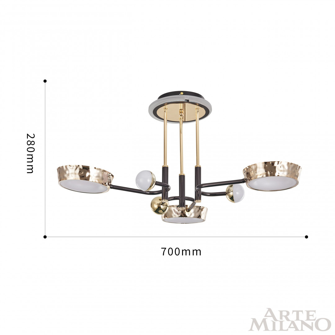 Потолочная люстра Arte Milano Ferrara 273210/6 BK/GD в #REGION_NAME_DECLINE_PP#