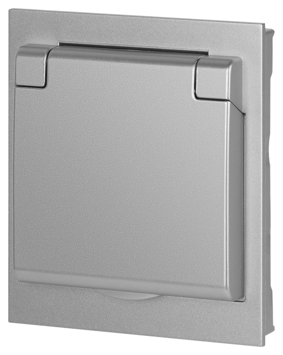 Розетка Эра Arktik 16-2103-03 с заземлением 2P+E Schuko со шторками с крышкой 16А-250В алюминий Б0070436 в Санкт-Петербурге