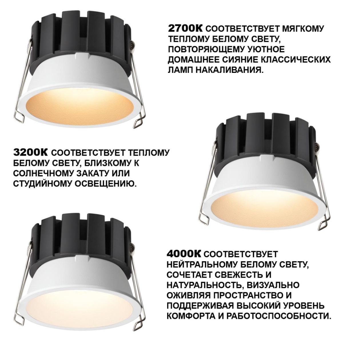 Встраиваемый светильник с переключателем цветовой температуры и угла рассеивания Novotech Wir Solis 359859 в Санкт-Петербурге