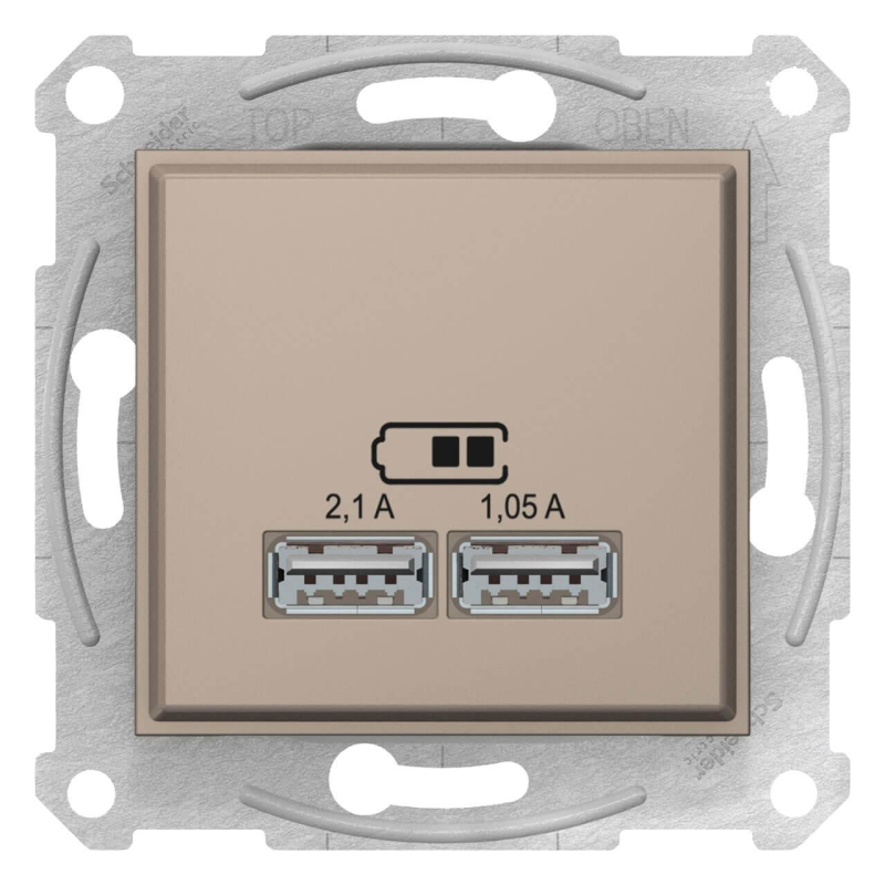 Розетка компьютерная 2xUSB Schneider Electric Sedna 2,1A SDN2710268 в Санкт-Петербурге