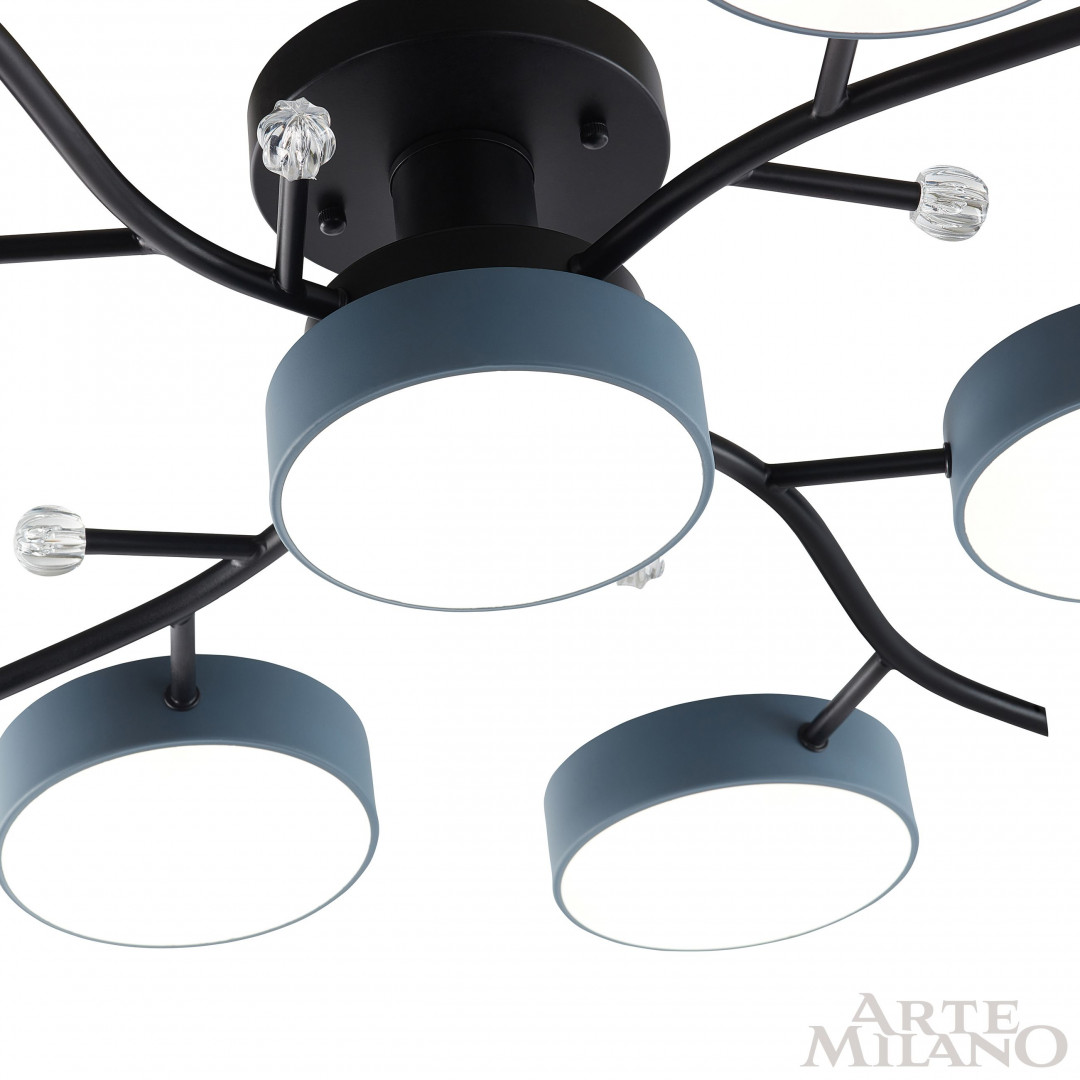 Потолочная люстра Arte Milano Ferrara 256606/8+1 Bk/Gr в Санкт-Петербурге