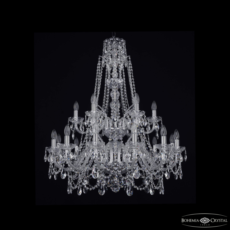 Подвесная люстра Bohemia Ivele Crystal 1411/12+6/300/XL-99/2d Ni в Санкт-Петербурге