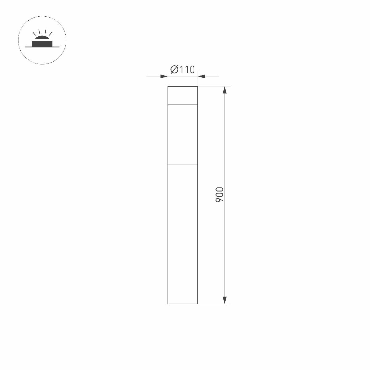 Ландшафтный светильник Arlight LGD-STEM-BOLL-H900-10W Warm3000 (BK, 185 deg, 230V) 046613 в Санкт-Петербурге