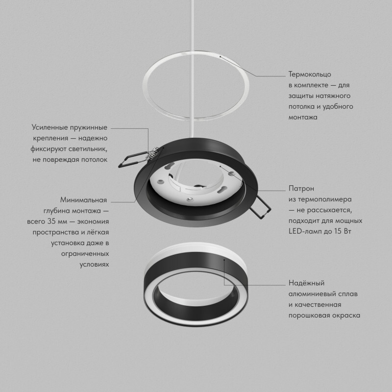 Встраиваемый светильник Denkirs Glow DK-DH2010-BK в #REGION_NAME_DECLINE_PP#
