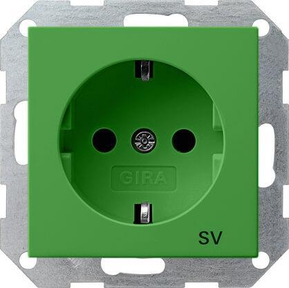 Розетка Gira System 55 Schuko SV с/з 16A 250V безвинтовой зажим зеленый 045502 в Санкт-Петербурге