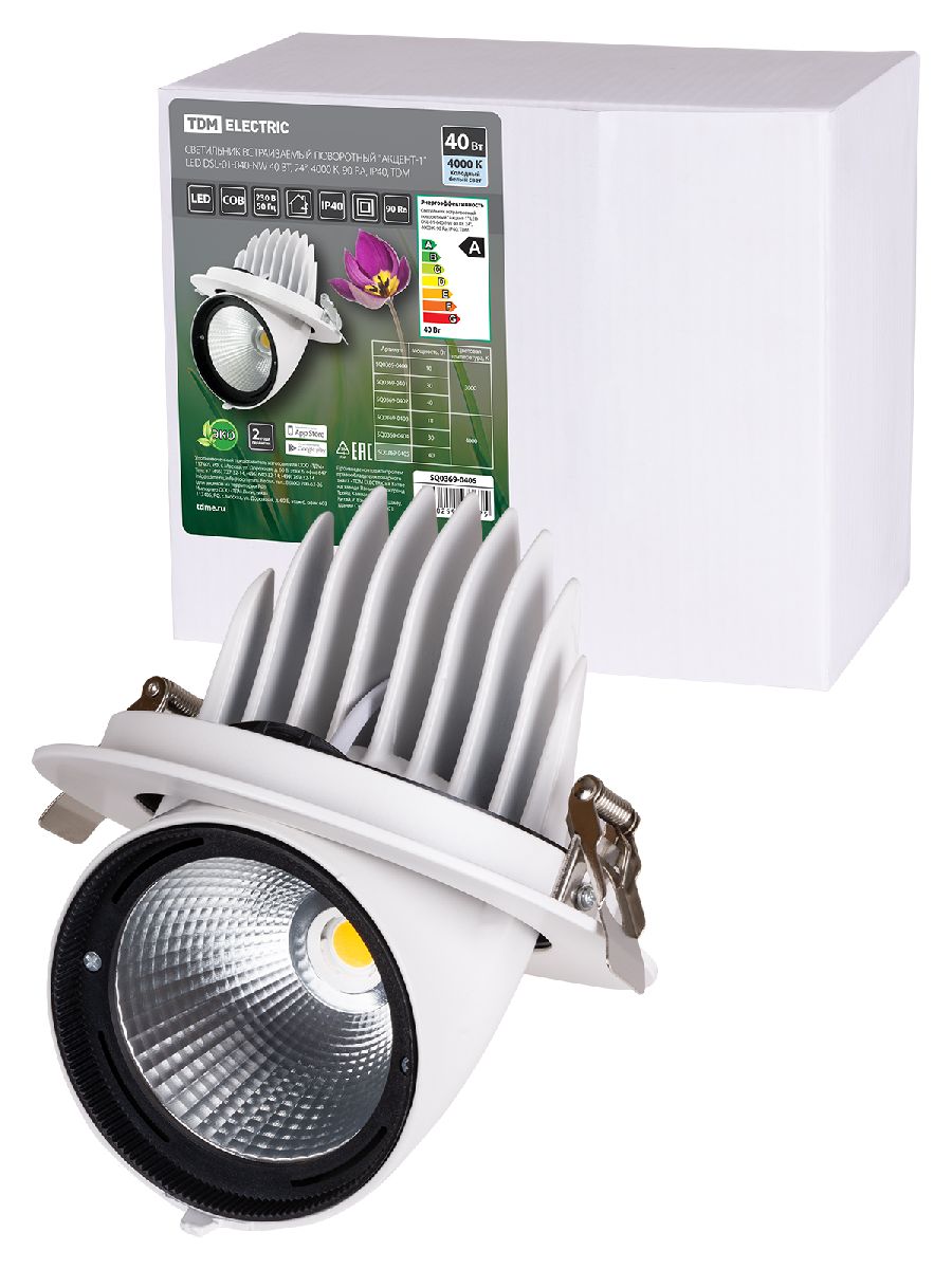 Встраиваемый светодиодный светильник TDM Electric Акцент-1DSL-01-040-NW SQ0369-0405 в Санкт-Петербурге