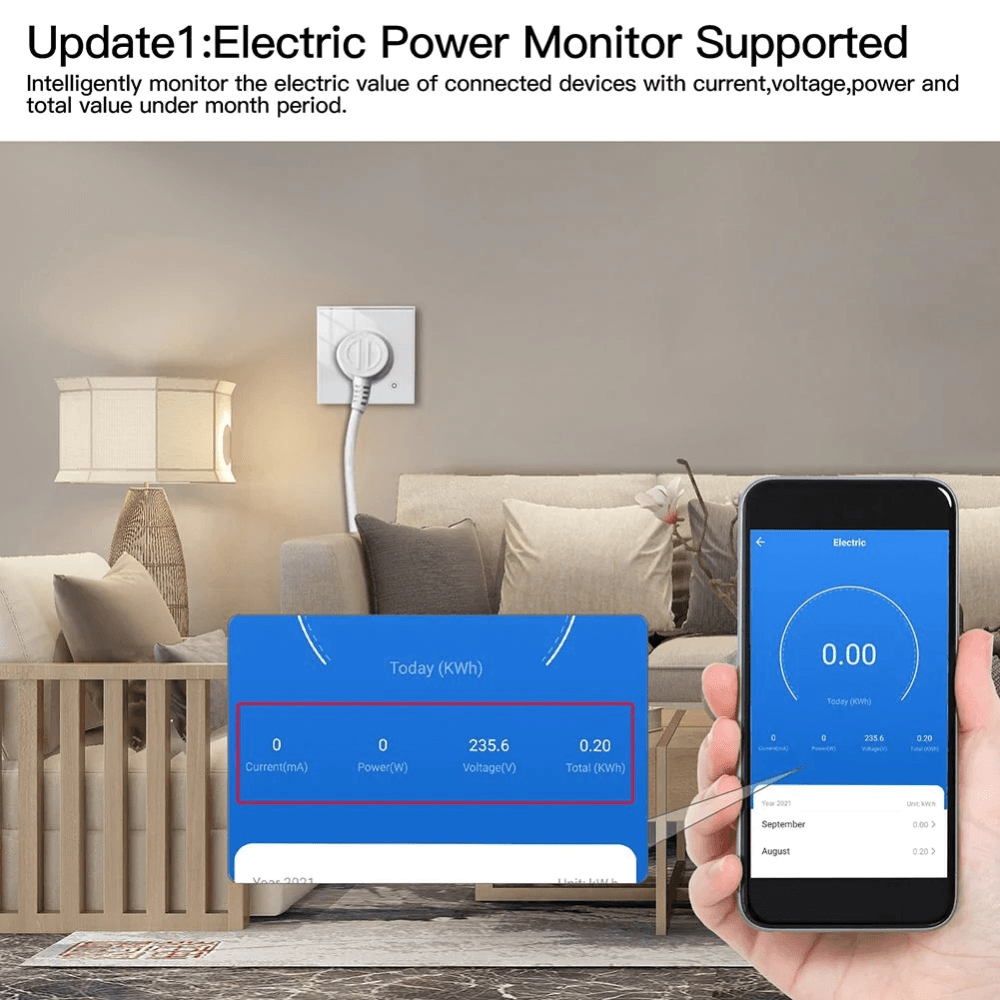 Розетка 1-пост. Moes Smart Socket Wi-Fi 95-250В 16А IP20 WK-EU в Санкт-Петербурге