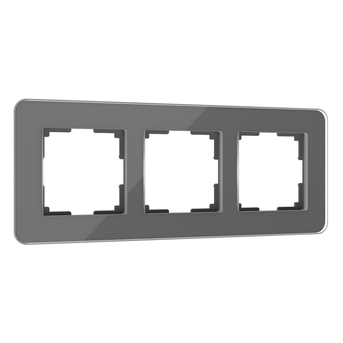 Рамка из стекла на 3 поста Werkel Elite графит 4690389180774 W0032440 в Санкт-Петербурге