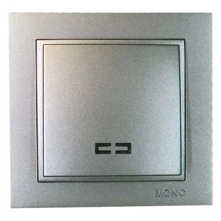 Выключатель одноклавишный с подсветкой Mono Electric Despina 10A 250В антрацит 102-242425-101 в Санкт-Петербурге
