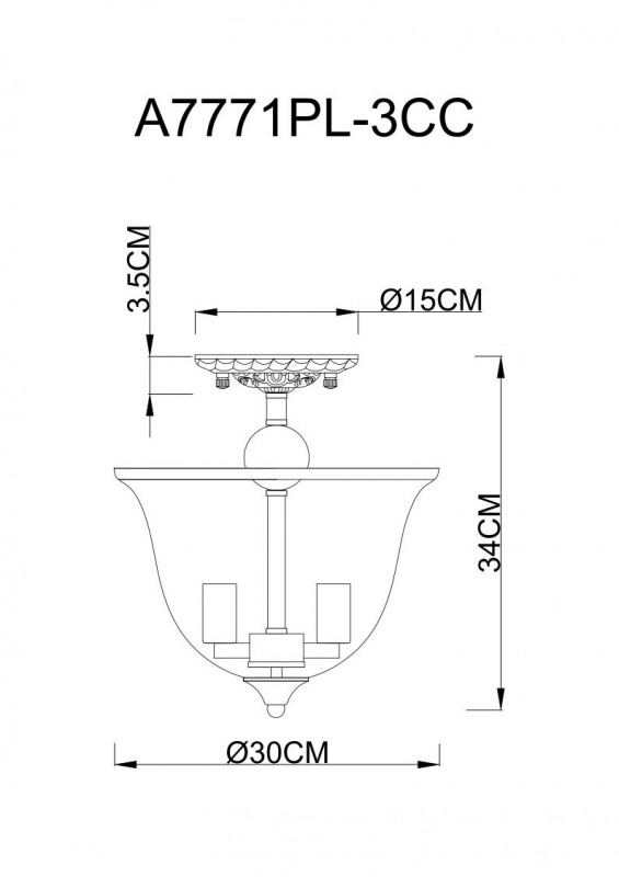 Люстра на штанге ARTE Lamp A7771PL-3CC в Санкт-Петербурге